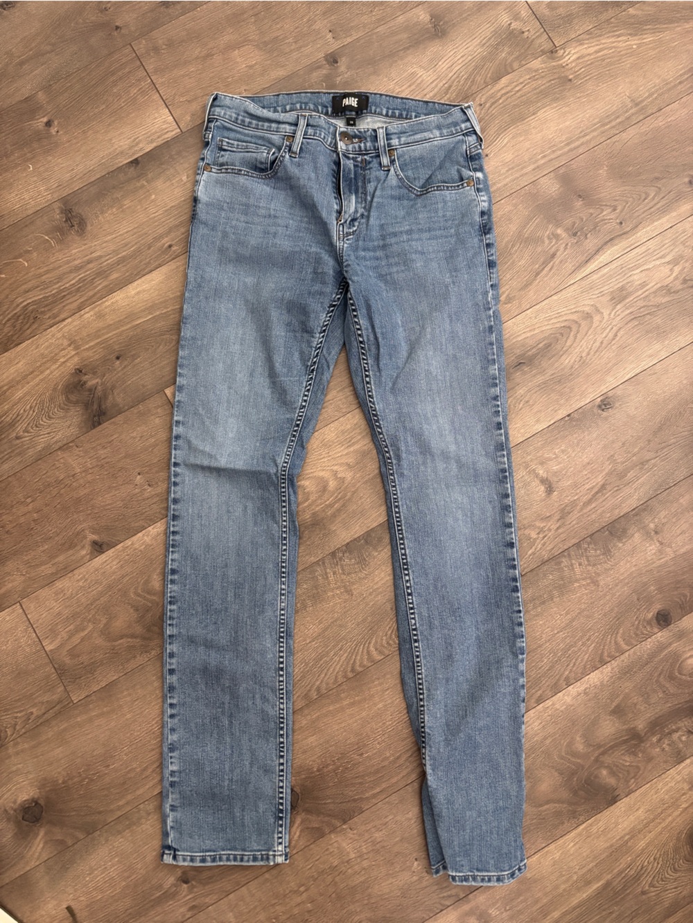 PAIGE Classic Light Wash Straight-Leg Jeans
